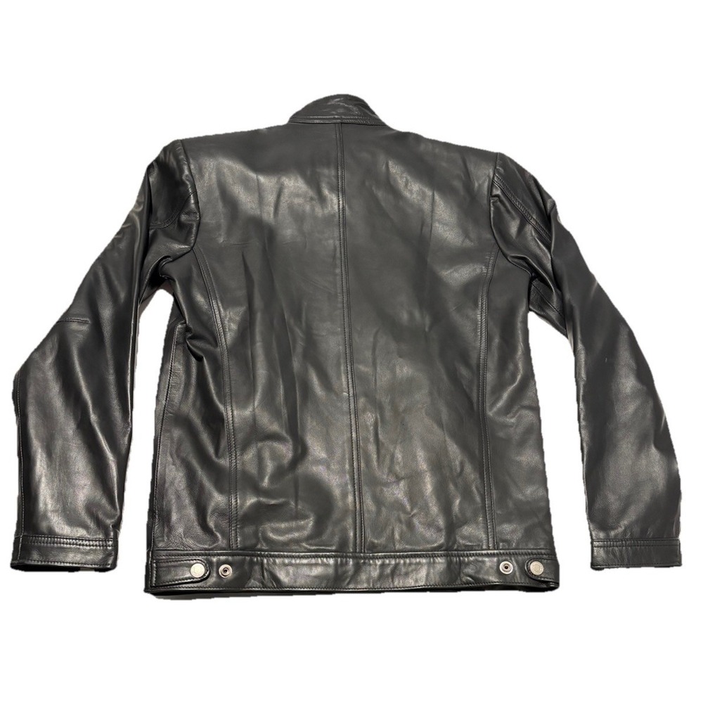 Leather Cult Handcrafted SOFT Black Genuine Leather Jacket Zippered Pockets Mint - Picture 4 of 16